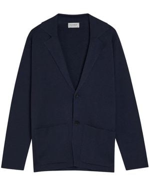 John Smedley Narah Notched-Lapel Cardigan - Blue