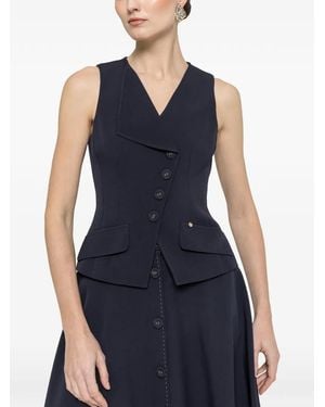 Nissa Single-Breasted Tailored Vest - Blue