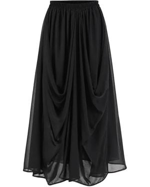 LA HAINE INSIDE US Draped Elasticated-Waist Maxi Skirt - Black