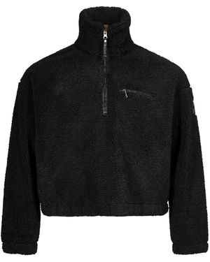 Parajumpers Jersey De Tejido Polar Con Media Cremallera - Negro