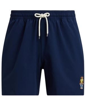 Polo Ralph Lauren Drawstring Embroidered Swim Shorts - Blue