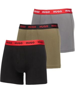 HUGO Logo-Waistband Boxer Briefs (Pack Of Three) - Black