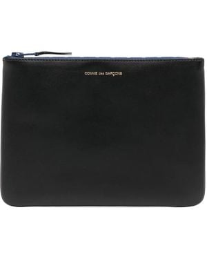 Comme des Garçons Debossed-Logo Leather Wallet - Black