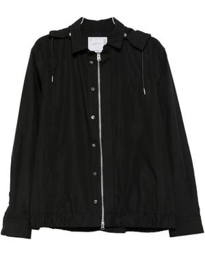 Sacai Hooded Zip-Up Lightweight Jacket - Black