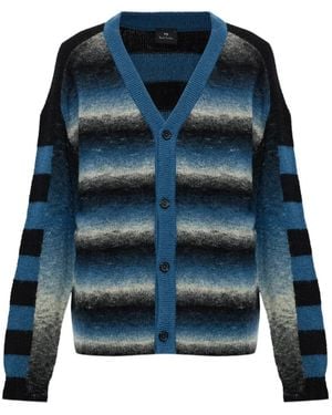 Paul Smith Gestreifter Cardigan - Blau