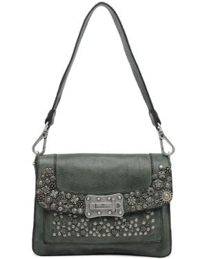 Campomaggi Small Agnese Floral-Stud Shoulder Bag - Green
