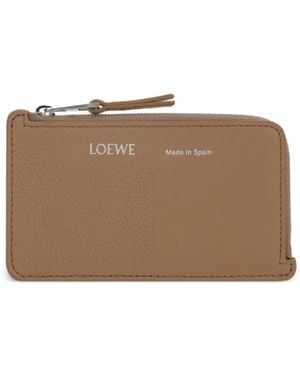 Loewe Grained Leather Card Holder - Brown