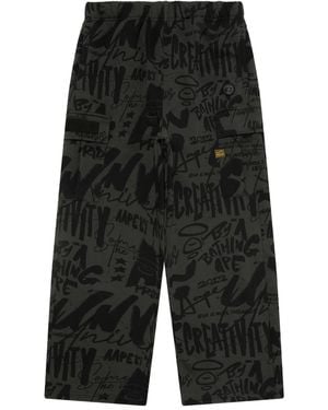 Aape By A Bathing Ape Broek Met Patch Print - Zwart