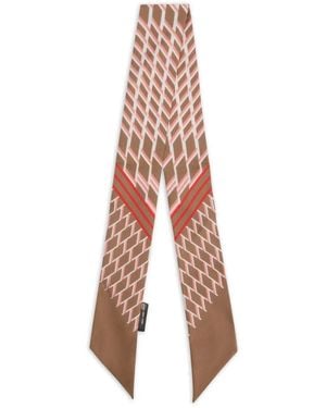 Moorer Geometric-Print Scarf - White