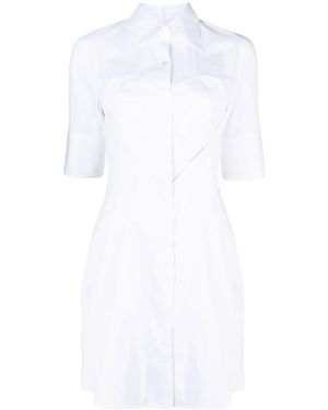 Ambush Cut-Out Heart Shirtdress - White