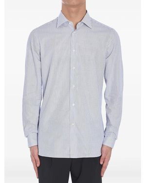 Borriello Striped Button-Fastening Shirt - Grey