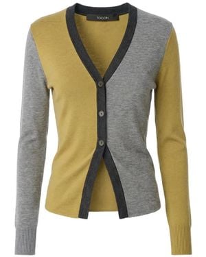 Toccin Ottilie Colour-Block V-Neck Cardigan - Green