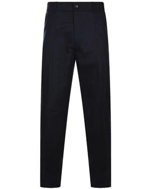 Eleventy Belt-Loops Button-Fastening Pants - Blue