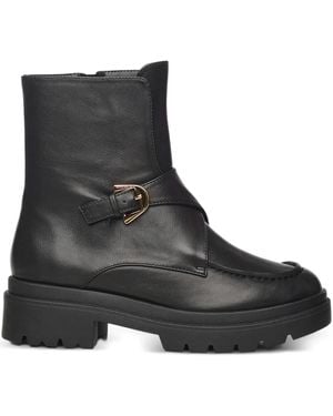Coccinelle 35Mm Buckle-Strap Leather Boots - Black