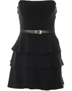 Elisabetta Franchi Belted Tiered Dress - Black