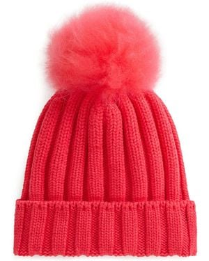 Woolrich Pompom Virgin Wool Beanie - Red
