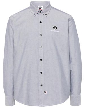 Aape By A Bathing Ape Logo-Patch Long-Sleeved Shirt - Blue
