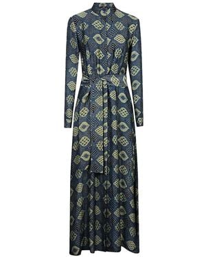 OBIDI Graphic-Print Maxi Dress - Blue