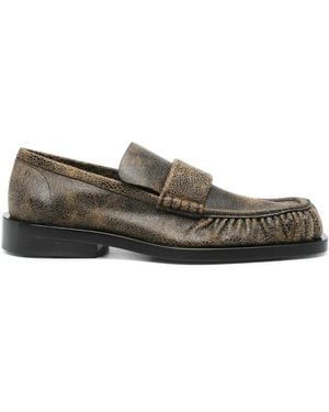 Jil Sander Cracked-Effect Loafers - Grey