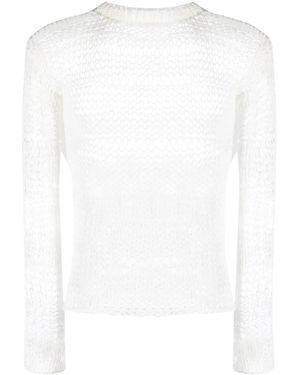 HELIOT EMIL Open-Knit Crew-Neck Jumper - White