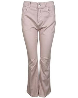 Seventy Cropped Flared Trousers - Pink