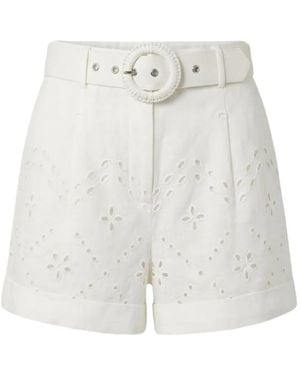 Hemant & Nandita Kota Broderie-Anglaise Belted Shorts - White