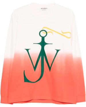 JW Anderson Dip Dye Anchor Long-Sleeve T-Shirt - Pink