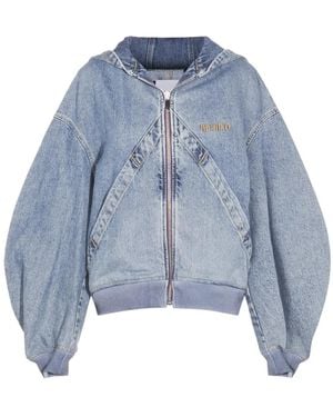 The Attico Hooded Denim Jacket - Blue