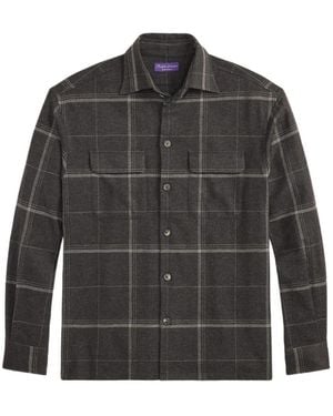 Ralph Lauren Check-Pattern Flap-Pocket Shirt - Grey