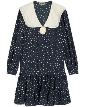RIXO London Valetta Polka-Dot Mini Dress - Blue
