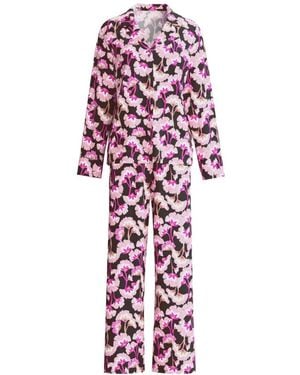 CALIDA Autumn Dreams Floral-Print Cotton Pyjama Set - Red