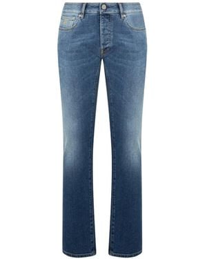 Moorer Jeans Met Vijf Zakken - Blauw