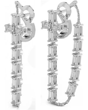SOLO for Diamonds Cross-Pendant Diamond-Embellished Earrings - White