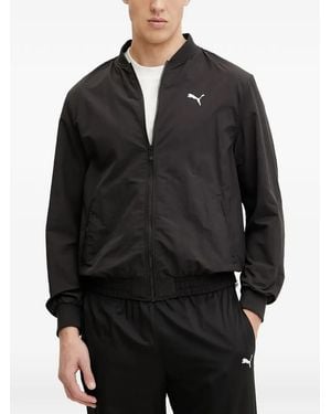 PUMA Logo-Print Bomber Jacket - Black