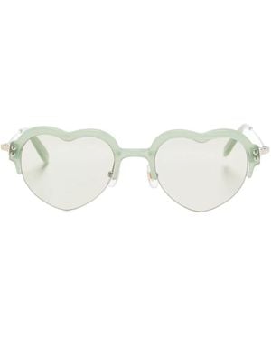 Megane and Me Heart-Frame Metal Sunglasses - White