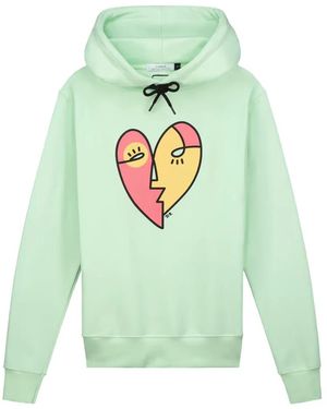 Collect the Label Heart-Print Drawstring Hoodie - Green
