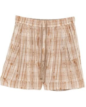 Ziggy Chen Plaid Shorts - Natural