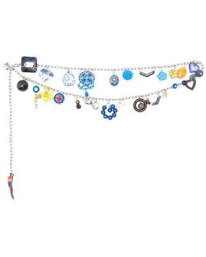 Amir Slama Charm Chain Belt - Blue
