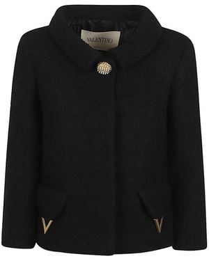 Valentino Garavani Button Vlogo Jacket - Black