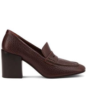 Dries Van Noten Heeled Leather Loafers - Brown