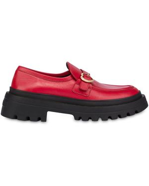 Love Moschino レザーローファー - レッド