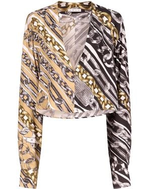 Area Crystal Link Blouse - Black