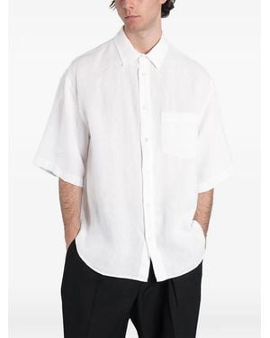 Grifoni Short-Sleeve Chest-Pocket Shirt - White