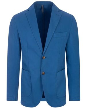 RUSSO CAPRI Oxford Cotton Blazer - Blue