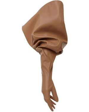 Lika Draped Long Glove - Brown