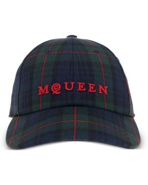 McQueen Casquette À Carreaux - Bleu
