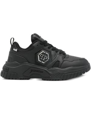 Philipp Plein Zapatillas con placa del logo - Negro