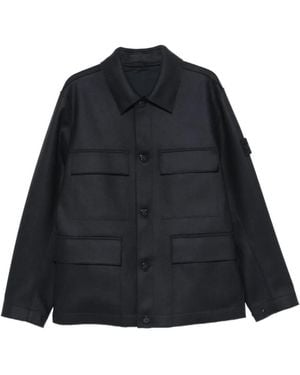 Stone Island Compass Patch Multi-Pocket Coat - Black