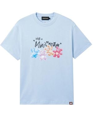 Mini Cream T-Shirt aus Baumwolle - Blau