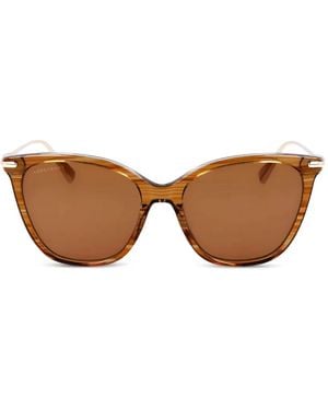 Longchamp Striped Cat-Eye Frame Sunglasses - Brown